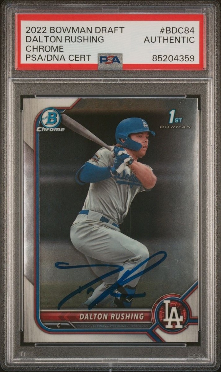 DALTON RUSHING AUTO 1st 2022 Bowman Chrome Draft SIGNED LA DODGERS 