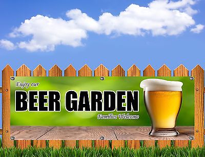 Family Beer Garden Here Heavy Duty PVC Banner Sign 3414 