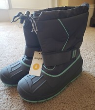 Girls Cordie Winter Snow Boots Gray and Turquoise Cat and Jack Size 5 Brand New 