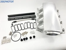 102mm Low Profile Intake Manifold LS1 LS2 LS6 w/MAP Sensor Port Fuel Rail Silver