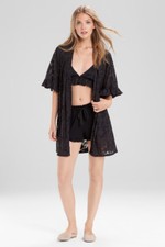 NEW JOSIE BY NATORI BLACK MOONLIGHT WRAP ROBE SZ M MEDIUM