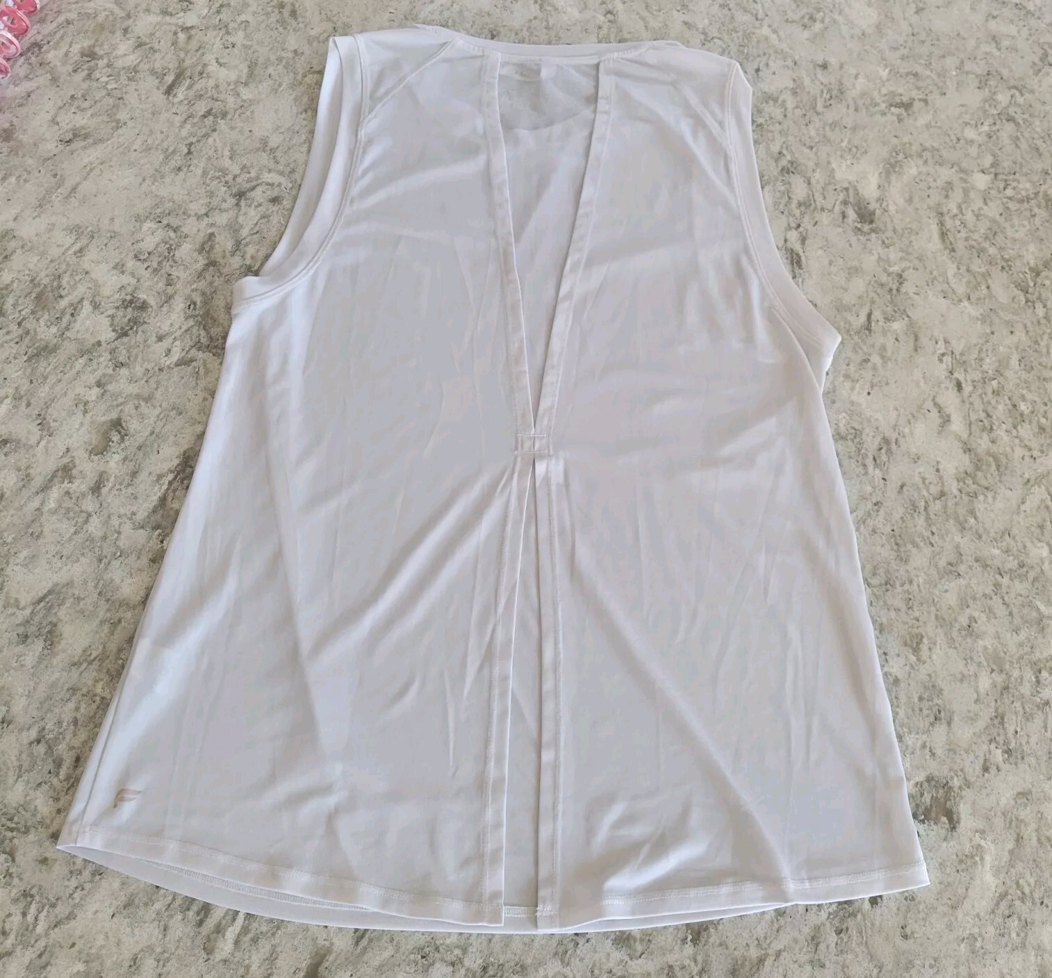Fabletics White Workout Activewear Sleeveless Tan… - image 3