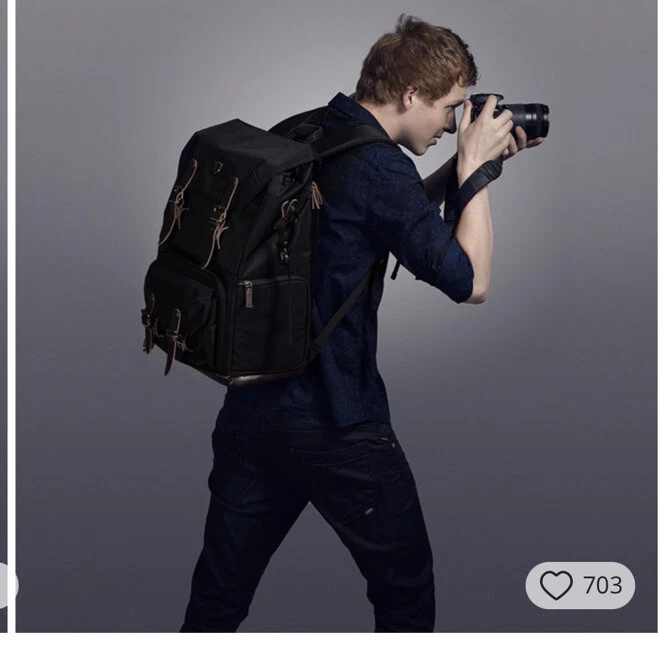 BAGSMART Backpack Canvas&Leather Retro Camera Bag NATIONAL GEOGRAPHIC - Image 2 of 4