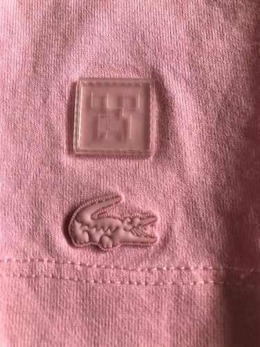 New LACOSTE MINECRAFT T-Shirt Pink Logos 100% Cotton YOUTH Sz 8 Girls Boys NWOT - Picture 4 of 5