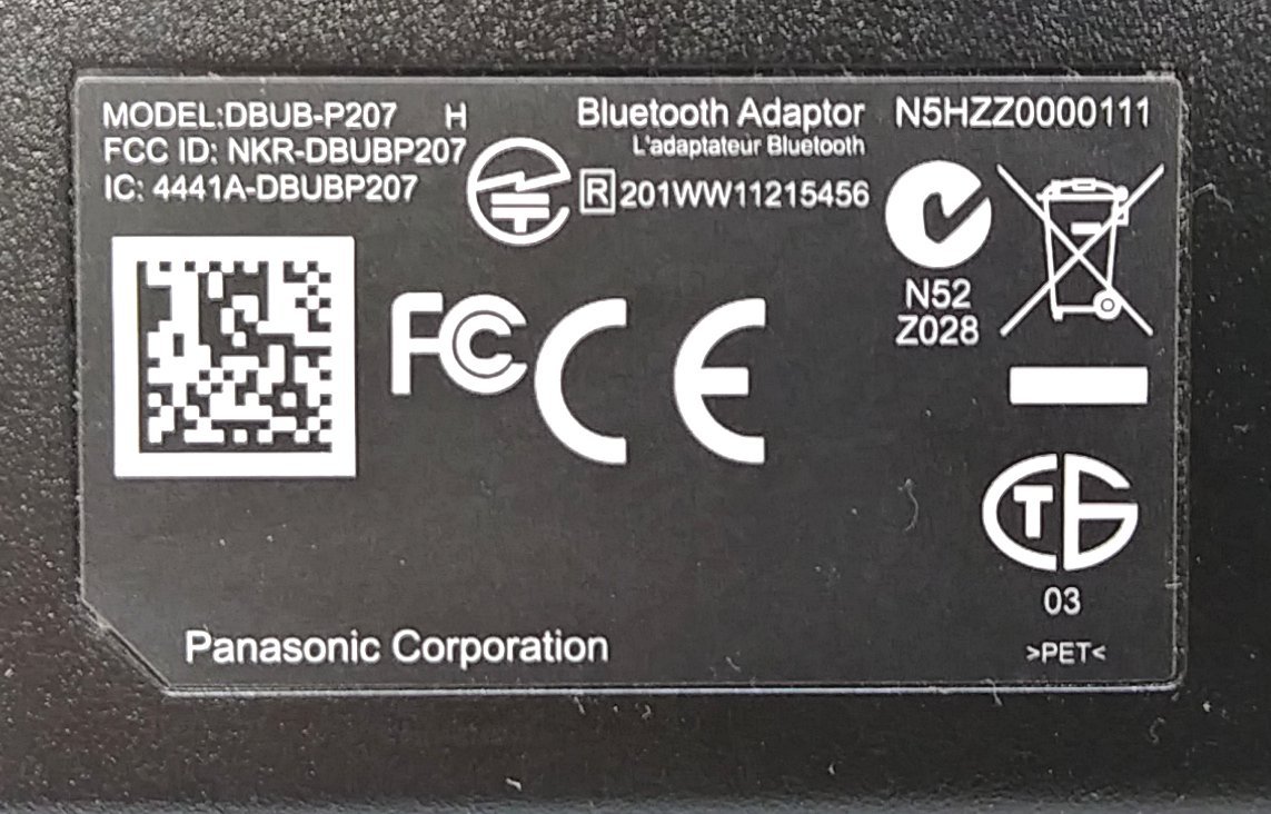 Panasonic TC-P55UT50 Bluetooth Adaptor DBUB-P207, N5HZZ0000111 | eBay