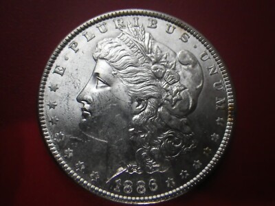 1886 Morgan Silver $-CHOICE-UNC/MS+++/++Lustrous-Extra Hi Quality Antique Coin!