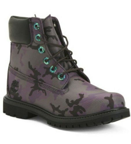 NEW TIMBERLAND PREMIUM WOMEN'S 6" BOOTS BLACK CAMO IRIDESC SIZE 7 - Picture 7 of 8