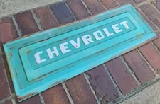 Vintage Style Rustic Chevrolet Chevy Truck Metal Tailgate MANCAVE Decor 30"x11"