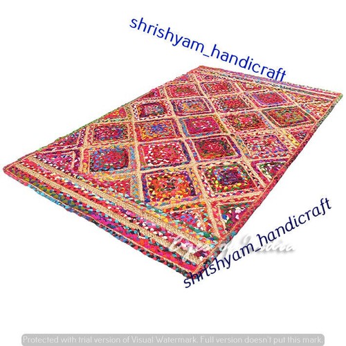Indian Rugs Cotton Jute Woven Reversible Rug Floor Braided Rug