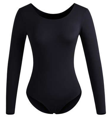 Women Long Sleeve Dance leotards for Ballet Adult lady Train top(4028-S-06)