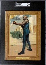 1910-11 T9 Turkey Red Jack Johnson Checklist Back SGC 2