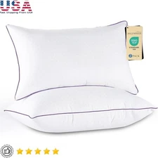 Queen Size Pillows Set of 2 Soft Supportive Down Alternative Hotel Quality Sleep