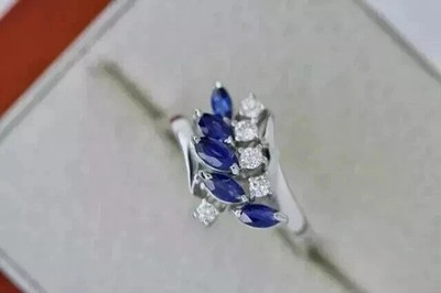 Marquise Cut Lab-Created Sapphire Engagement Wedding Ring 14k White Gold Plated