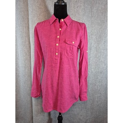 Outdoor Research Coralie Shirt Womens M Pink Hemp Organic Cotton Hiking