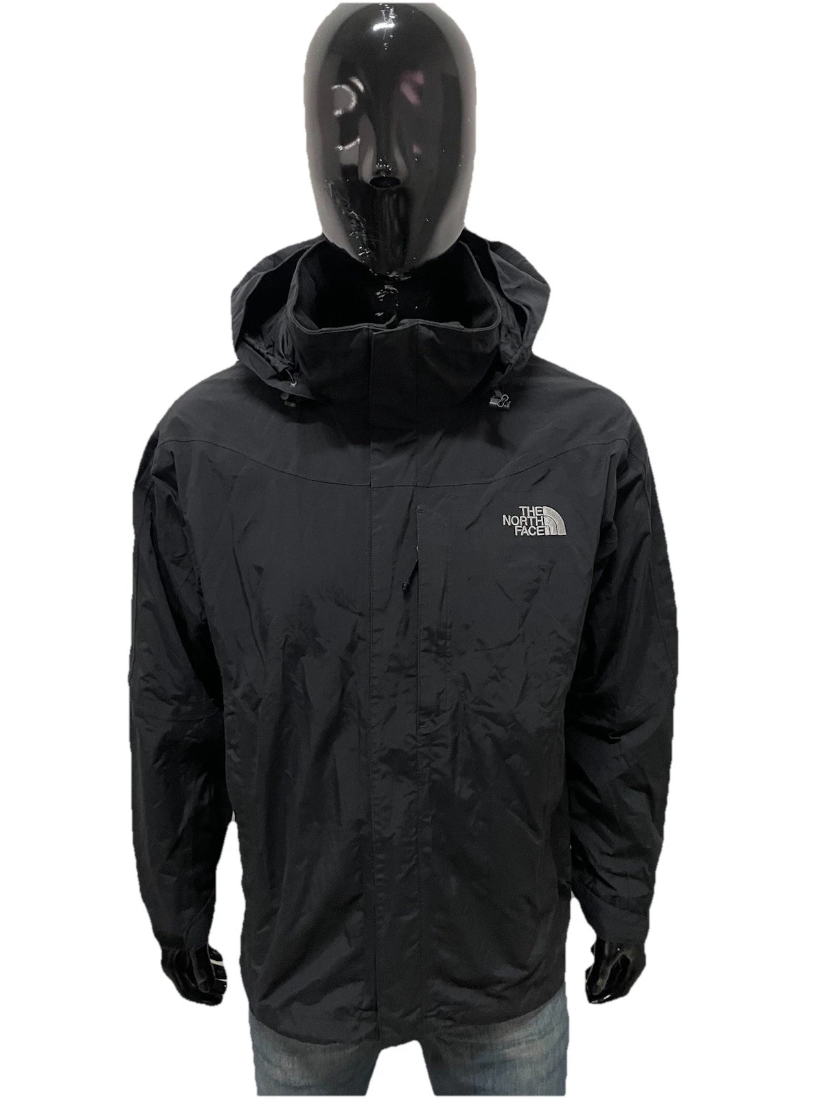The North Face Men's Black HyVent Waterproof Outdoor Jacket Size M Logo