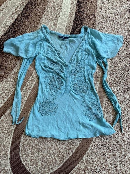 Women French Connection Shirt Turquoise 36 / S / #8LST
