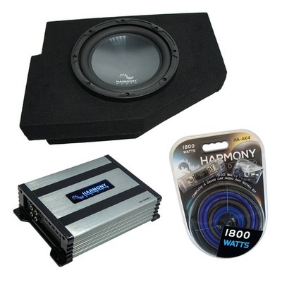 02-18 Fits Dodge Ram Quad / Crew Harmony R104 Single 10'' Sub Box & HA-A400.1