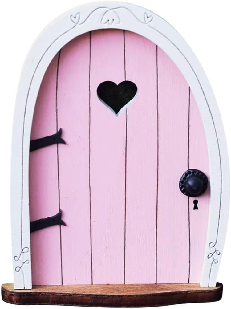 Pink Streak Mini 3D Fairy Garden Door for Tree, Miniature Miniature,
