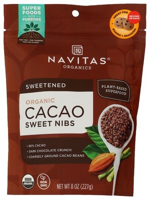 Navitas Organics Sweetened Organic Cacao Nibs 8 Ounce Chocolate
