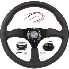Genuine Leather Steering Wheel+Quick Release+Hub Adapter For Ford Mustang 84-04