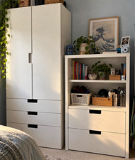 Discontinued IKEA STUVA White Wardrobe with 3 Drawers – £65 ONO