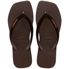Havaianas Slim Square Plush Brown Flip Flop Sandal Women sizes 35/36-41/42 NEW