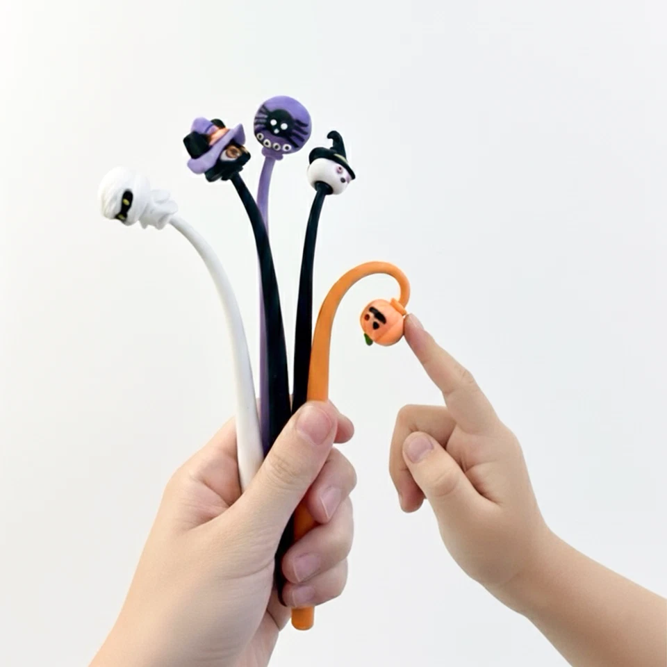 12 piezas bolígrafos de Halloween enviados diseños aleatorios calabaza fantasma vampiro golosinas bolsa fiesta Foto 3 de 4