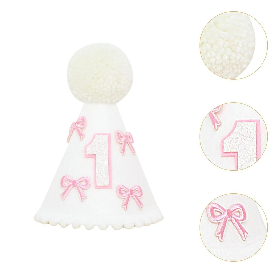 1er Sombrero de Cumpleaños Suave Foto Accesorios Boho Decoraciones de Cumpleaños para Niños Niñas Foto 2 de 4