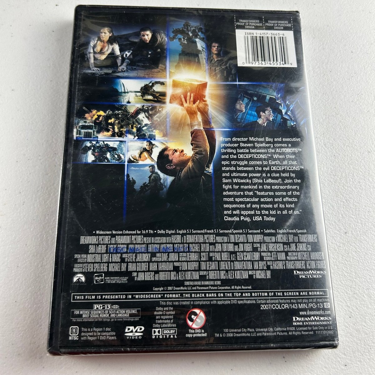 Transformers DVD 2007 Michael Bay Shia LaBeouf PG-13 Action | eBay
