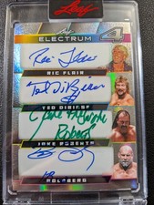 Ric Flair 2025 Leaf Electrum Auto Ted Dibiase Jake Roberts Goldberg 1/1 WWE HOF