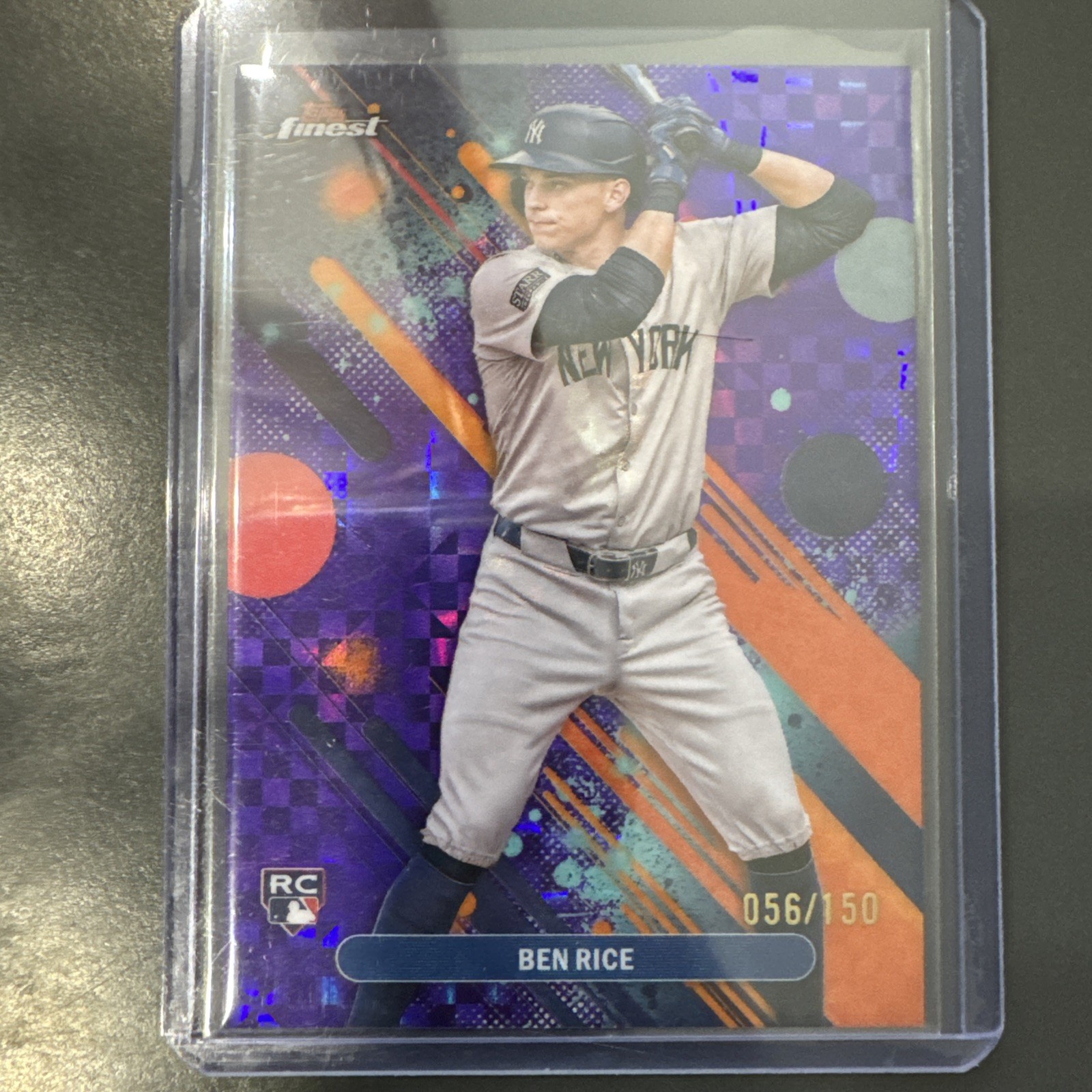 2025 Topps Finest - Common Ben Rice #48 Purple Checkerboard /150 (RC) Yankees