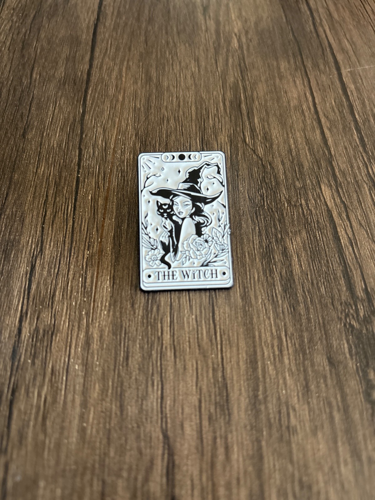 Witch Tarot Enamel Pin Mystic Witch and Black Cat Design Lapel Pin