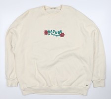 Teens UK Size M Pull Bear Beige Pullover Sweatshirt