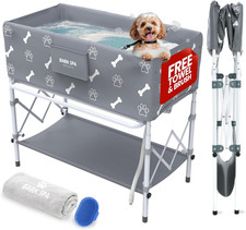 Dog Bath Tub - Free Brush  Towel   Foldable  Portable Dog Washing Station   Li