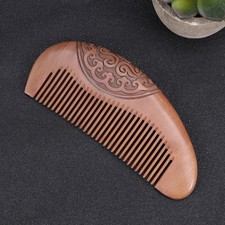 Double Sided Carved Wood Hair Comb 1Set For Home Use 5.5x2.1x0.5in