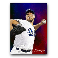 Rich Hill Art Card Limited 14/50 Edward Vela Signed (Los Angeles Dodgers)