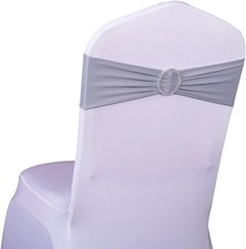 50 Stretch Silver Gray Stretch Spandex Wedding Chair Strap