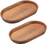 Mini Tablett Holz Oval 20X12Cm Servierteller Deko FüR Kaffee Tee 2 StüCk