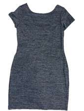 Banana Republic Women’s 8 Gray Tweed Pencil Low Back Short Sleeved Dress