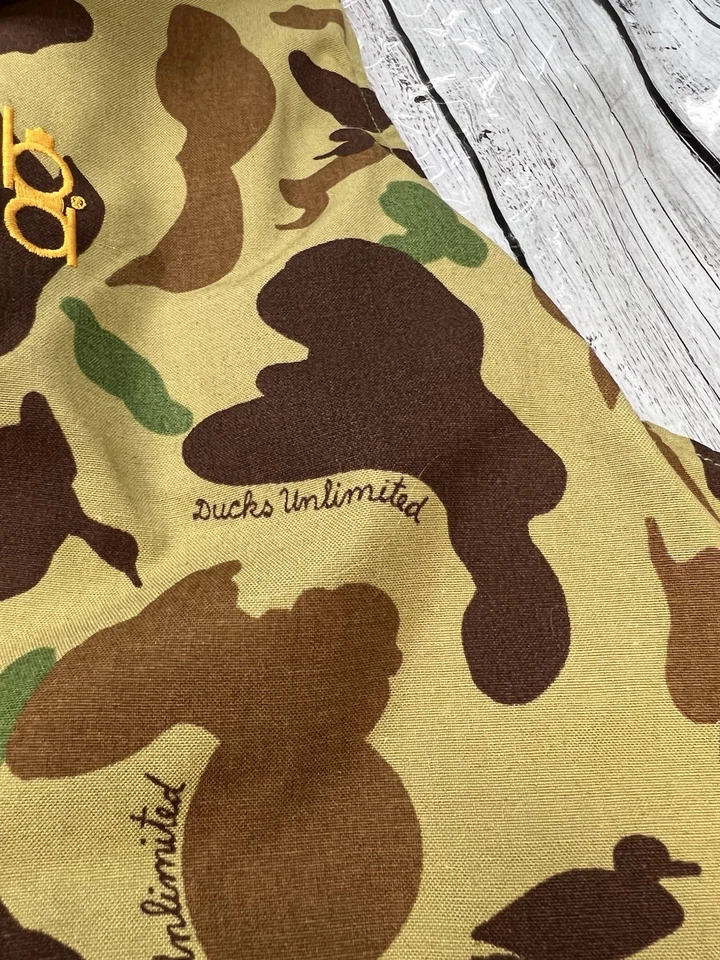 Vintage Bob Allen Shooting Vest Ducks Unlimited Camo Blaze Puffer Reversible 70s - Image 3 of 4