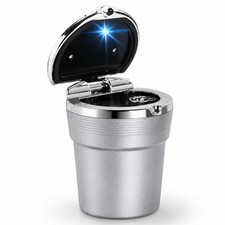 R24C Auto Aschenbecher mit Deckel und LED Beleuchtung f&uuml;r Getr&auml;nkehalter