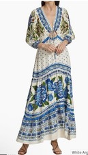 Farm Rio Macaw Flight Tiered Maxi Dress Medium Boho Vacation