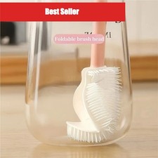 Silicone Bottle Cleaning Brush with Long Handle, Foldable 360 Degree Cup