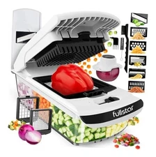  The Original Pro Chopper - Vegetable Chopper and Spiralizer, Food 8 in 1 White