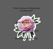 Peony Sticker Waterproof Decal Flower Floral Pink Nature Garden Gift NEW