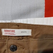 Signature by Levi Strauss  Co. Athletic Fit Brown Straight Leg Casual Pants Men