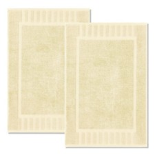 White Classic Luxury Bath Mat Floor Towel Set - Absorbent 2 Pack, 08: Beige