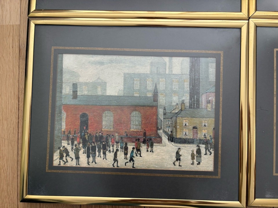 Vintage Set Of Four Framed Lowry Prints Gold Frames | eBay UK