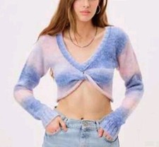 For Love  Lemons Celeste Ombre Twist Front Crop Sweater Womens S Soft Girl Cute