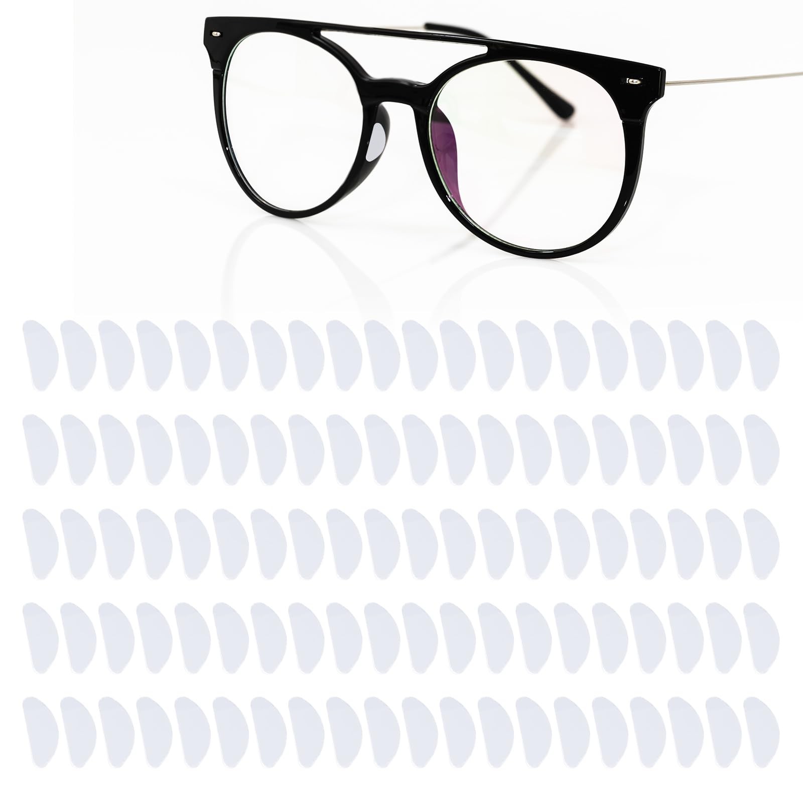 100 Paires Plaquettes Nasales en Silicone Souple pour Lunettes de Soleil et de Vue